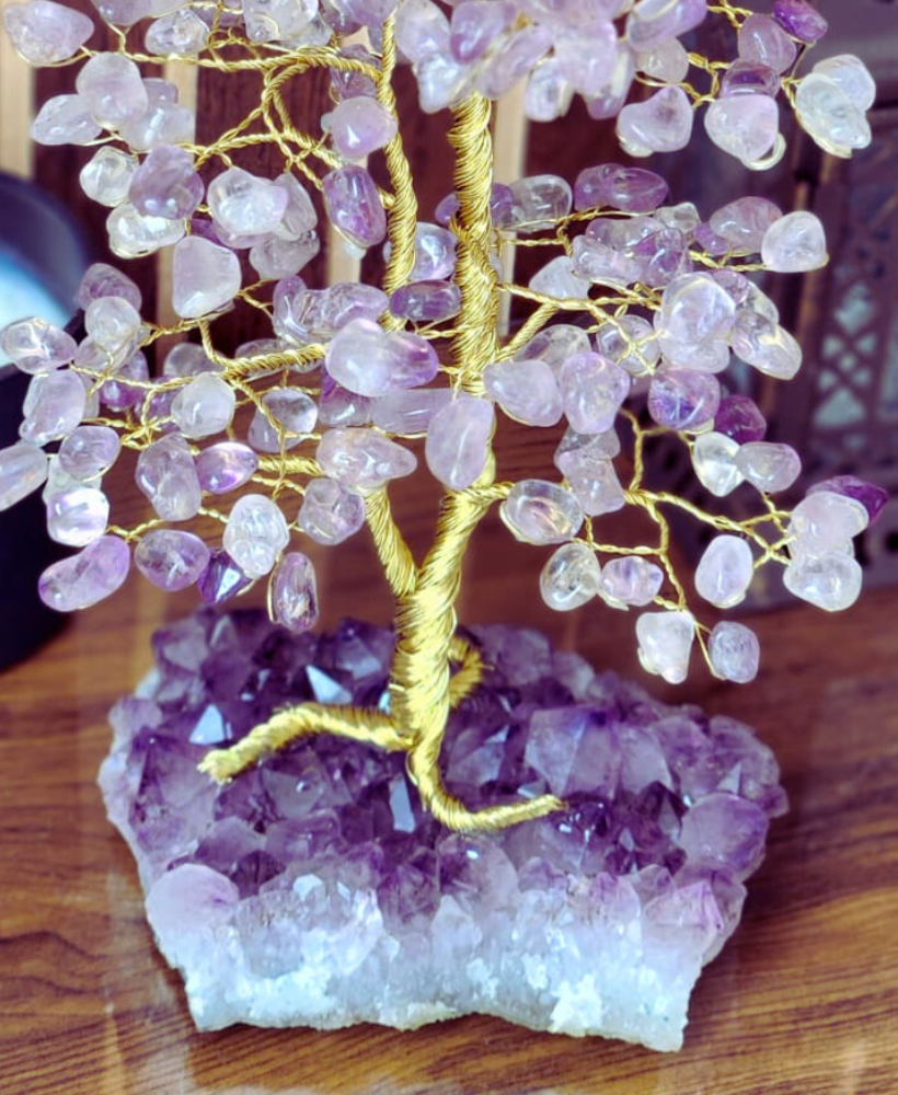 Árvore grande de ametista na base de ametista 30cm