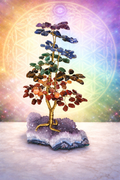 Árvore grande 7chakras na base de ametista 30cm